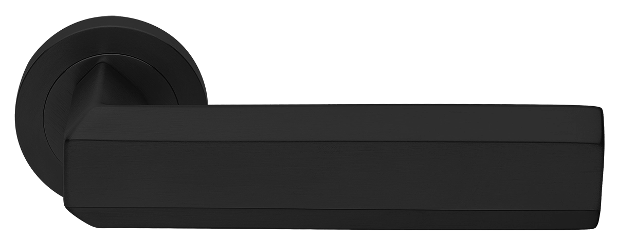 Ручка дверная HARMONY R2 NERO раздельная на круглой розетке, цвет - черный фото купить Краснодар