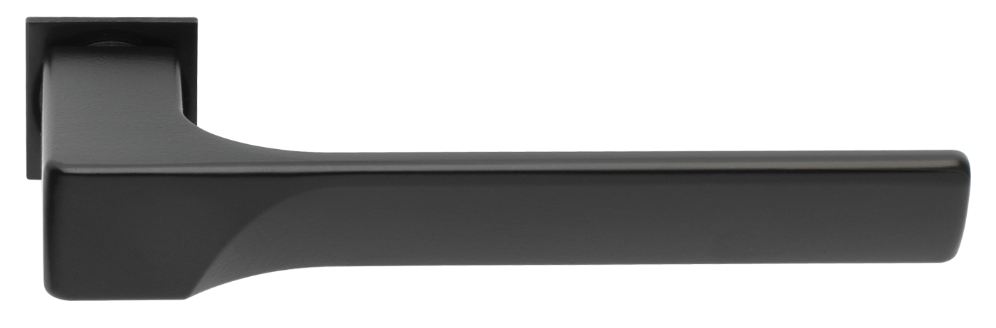 Ручка дверная FIORD-SM NERO-ST, с невидимой квадратной розеткой, цвет - черный soft-touch фото купить Краснодар