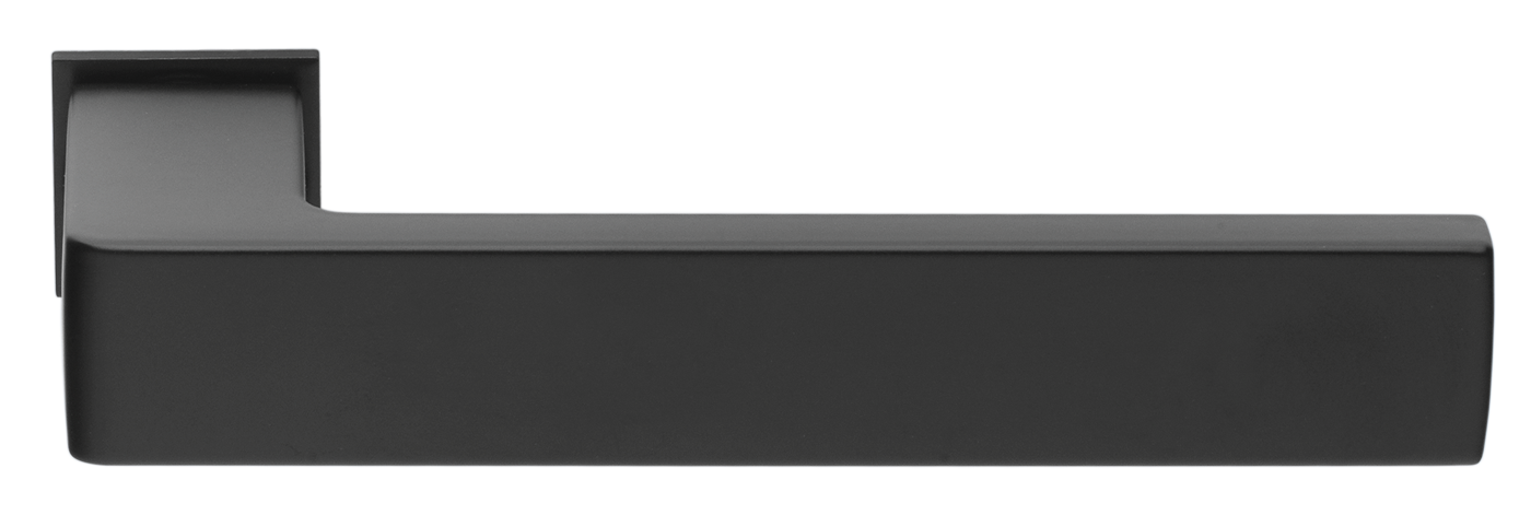 Ручка дверная HORIZONT-SM NERO-ST с невидимой квадратной розеткой, цвет - черный soft-touch фото купить Краснодар