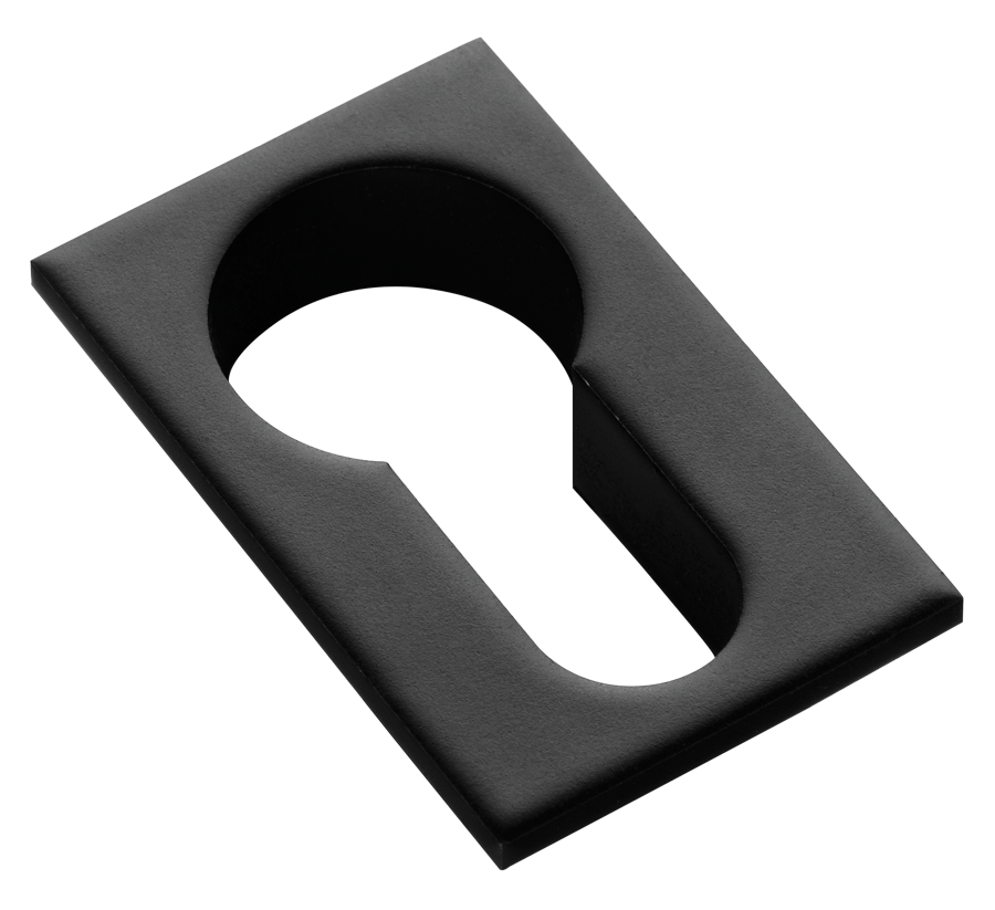 Накладка на евроцилиндр LUX-KH-SM NERO-ST квадратная невидимая, цвет - черный soft-touch фото купить Краснодар