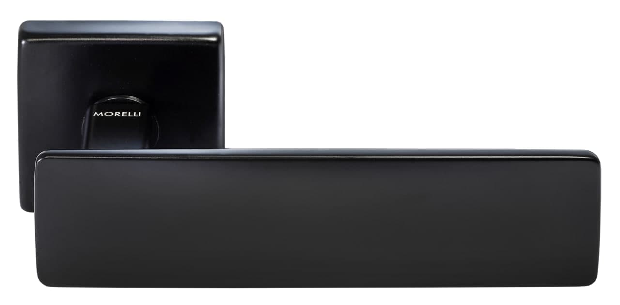 Ручка дверная SPACE S5 NERO-ST на квадратной розетке, цвет - черный soft-touch фото купить Краснодар