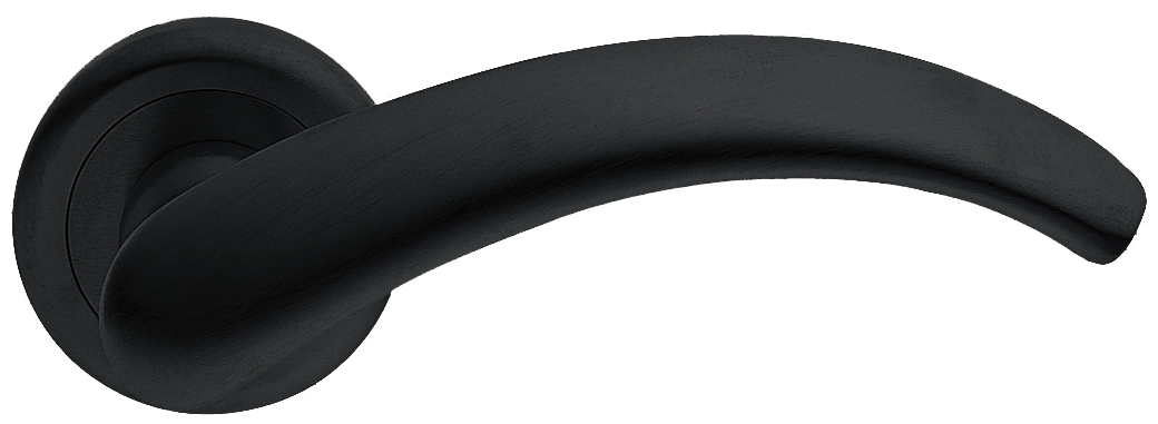 Ручка дверная ARCH R4 NERO раздельная на круглой розетке, цвет - черный фото купить Краснодар