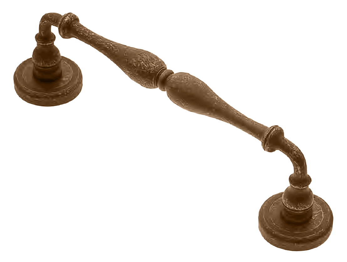 Ручка-скоба дверная Ручка-скоба дверная MARY PH BGO на круглой розетке, цвет матовая бронза, латунь фото купить Краснодар