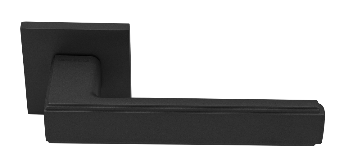 Ручка дверная MH-64-S6 BL STEPS на квадратной розетке 6 мм, цвет черный фото купить Краснодар