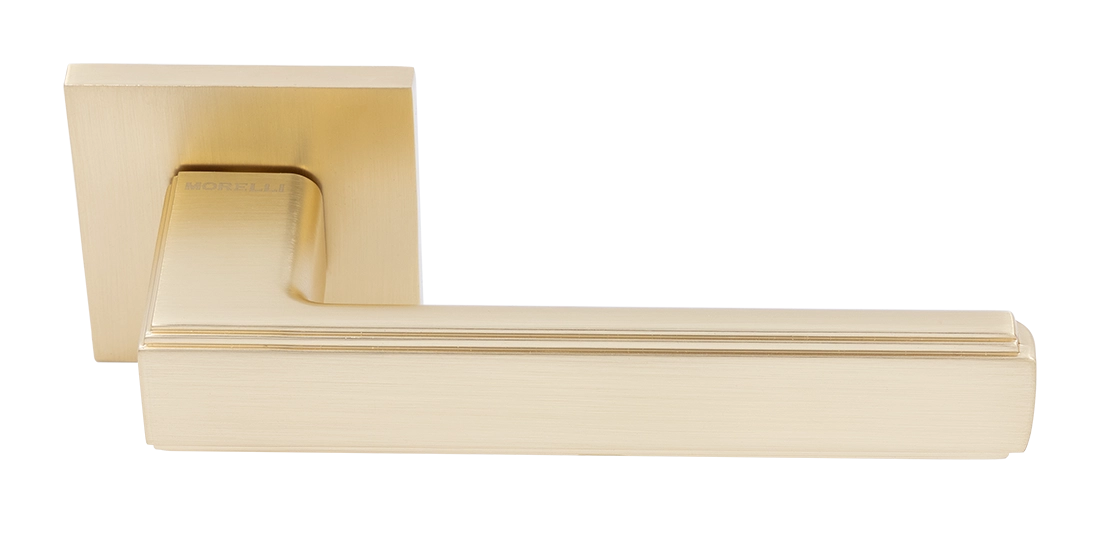 Ручка дверная MH-64-S6 MSG STEPS на квадратной розетке 6 мм, цвет матовое сатинированное золото фото купить Краснодар
