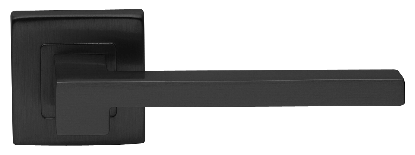 Ручка дверная STONE S3 NERO раздельная на квадратной розетке, цвет черный, латунь фото купить в Краснодаре