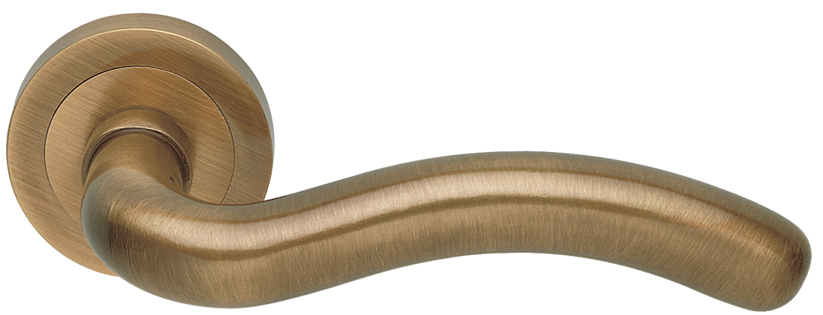 Ручка дверная SNAKE R2 BGO раздельная на круглой розетке, цвет - матовая бронза фото купить в Краснодаре