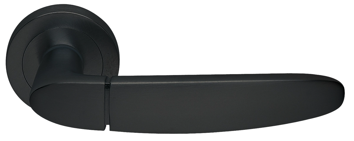 Ручка дверная SAIL R2 NERO раздельная на круглой розетке, цвет - черный фото купить в Краснодаре