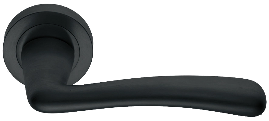 Ручка дверная COCKATOO R2 NERO раздельная на круглой розетке, цвет - черный фото купить в Краснодаре
