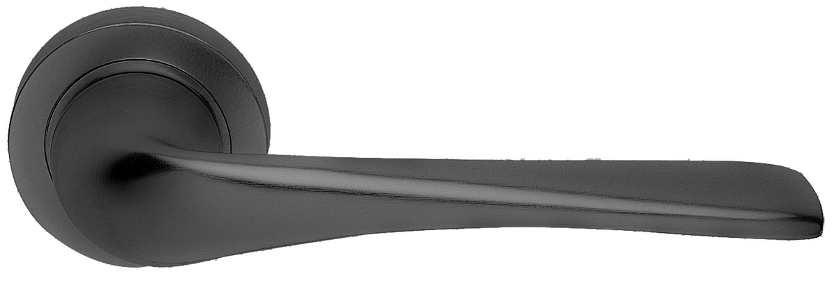 Ручка дверная LE MANS R2 NERO раздельная на круглой розетке, цвет - черный фото купить в Краснодаре