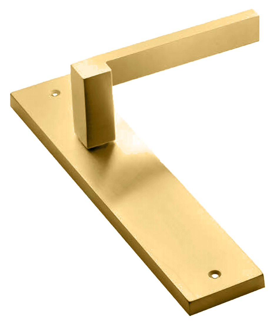 Ручка дверная на планке STONE PL OSA, цвет матовое золото, латунь фото купить в Краснодаре