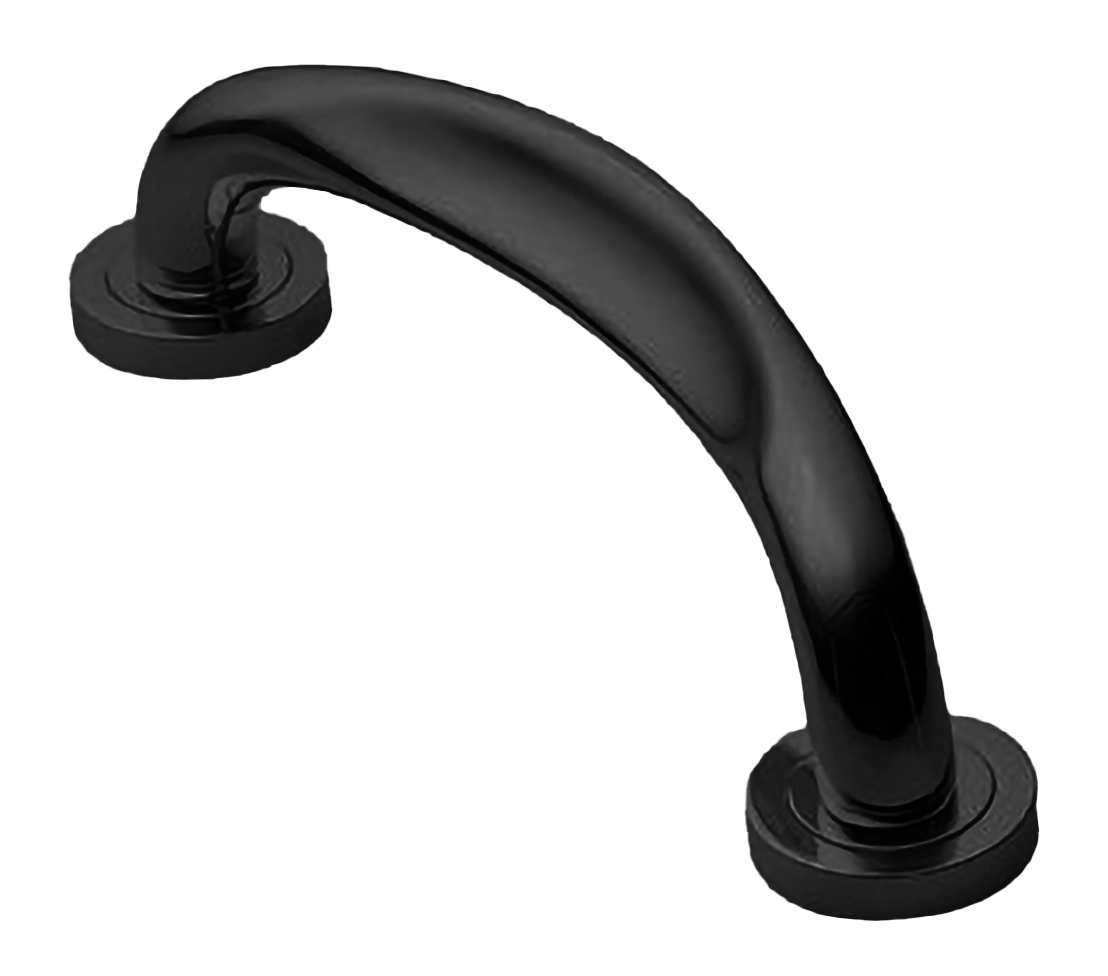 Ручка-скоба дверная RAFT PH NERO на круглой розетке, цвет черный, латунь фото купить в Краснодаре