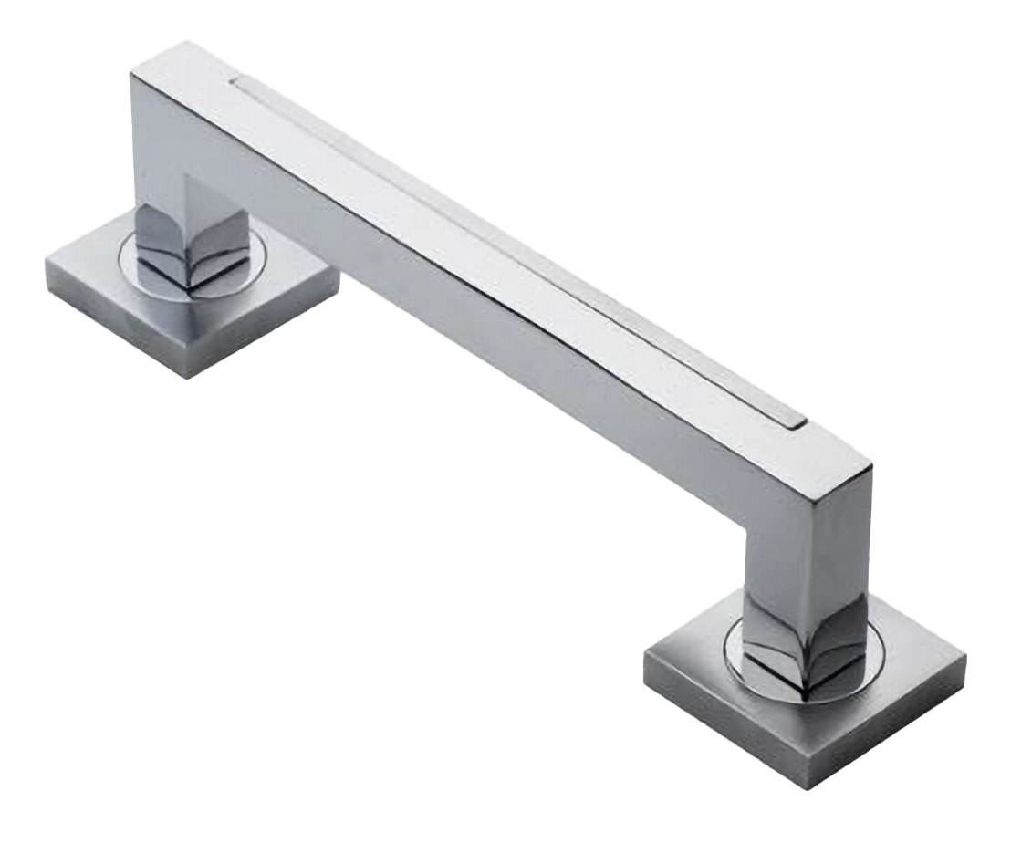 Ручка-скоба дверная ISLAND PH CRO на квадратной розетке на квадратной розетке, цвет хром, латунь фото купить в Краснодаре