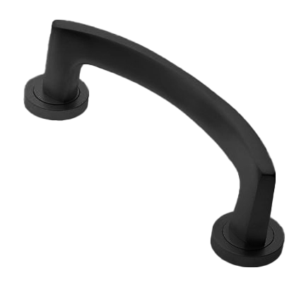 Ручка-скоба дверная WIND PH NERO на круглой розетке, цвет черный, латунь фото morelli Краснодар