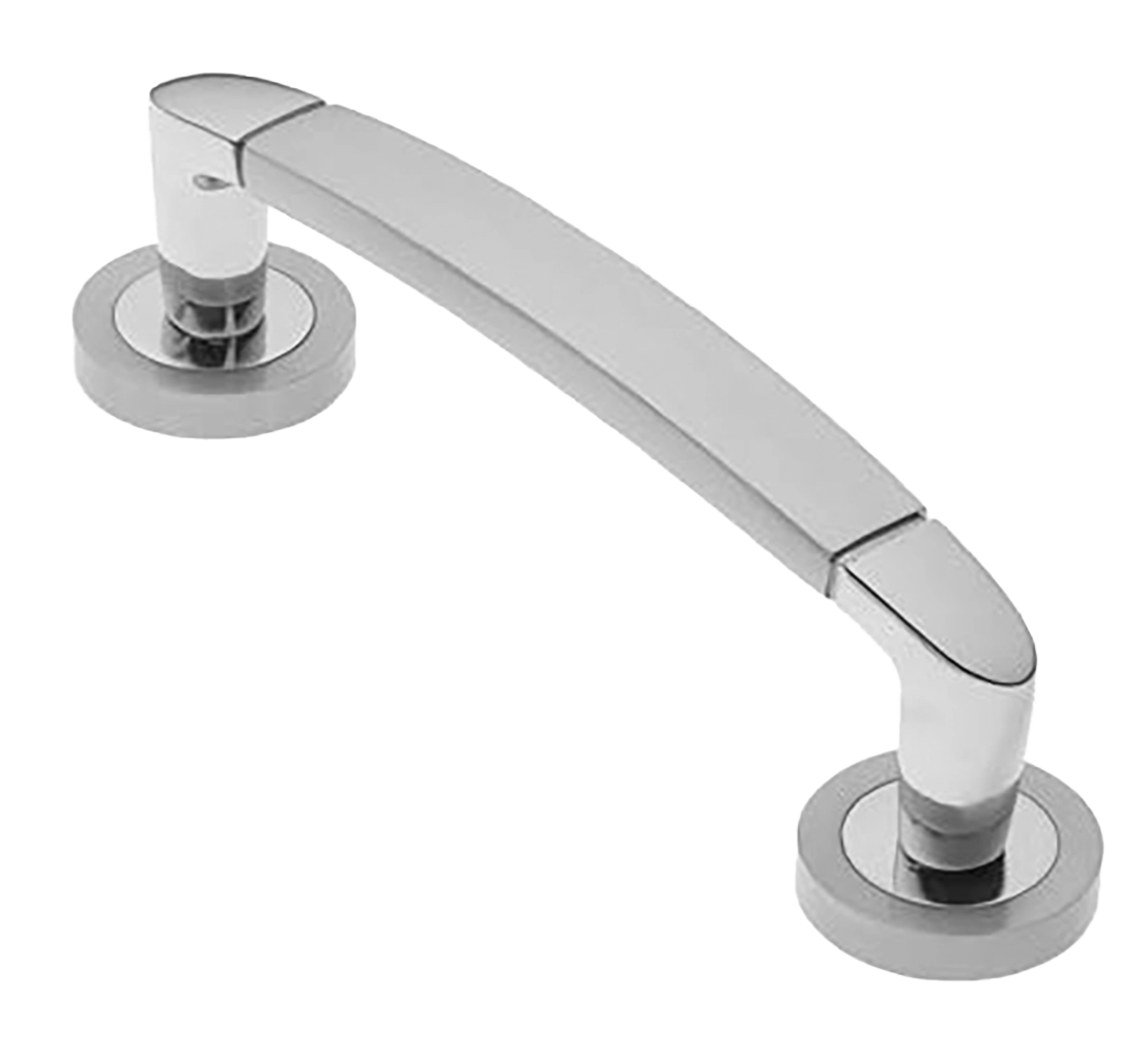 Ручка-скоба дверная SAIL PH CSA/CRO на круглой розетке, цвет матовый хром/хром, латунь фото купить в Краснодаре