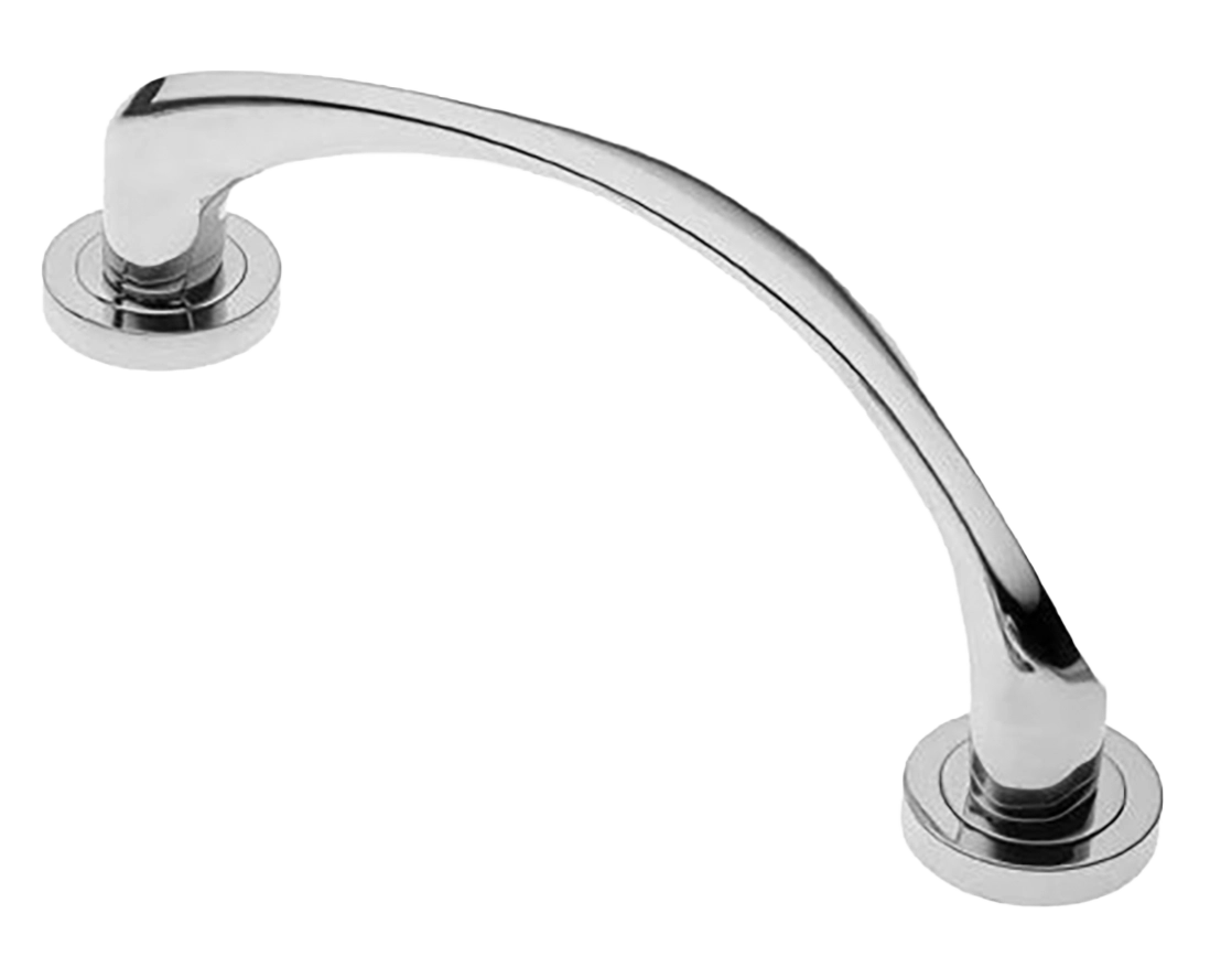 Ручка-скоба дверная COBRA PH CRO на круглой розетке, цвет хром, латунь фото купить в Краснодаре