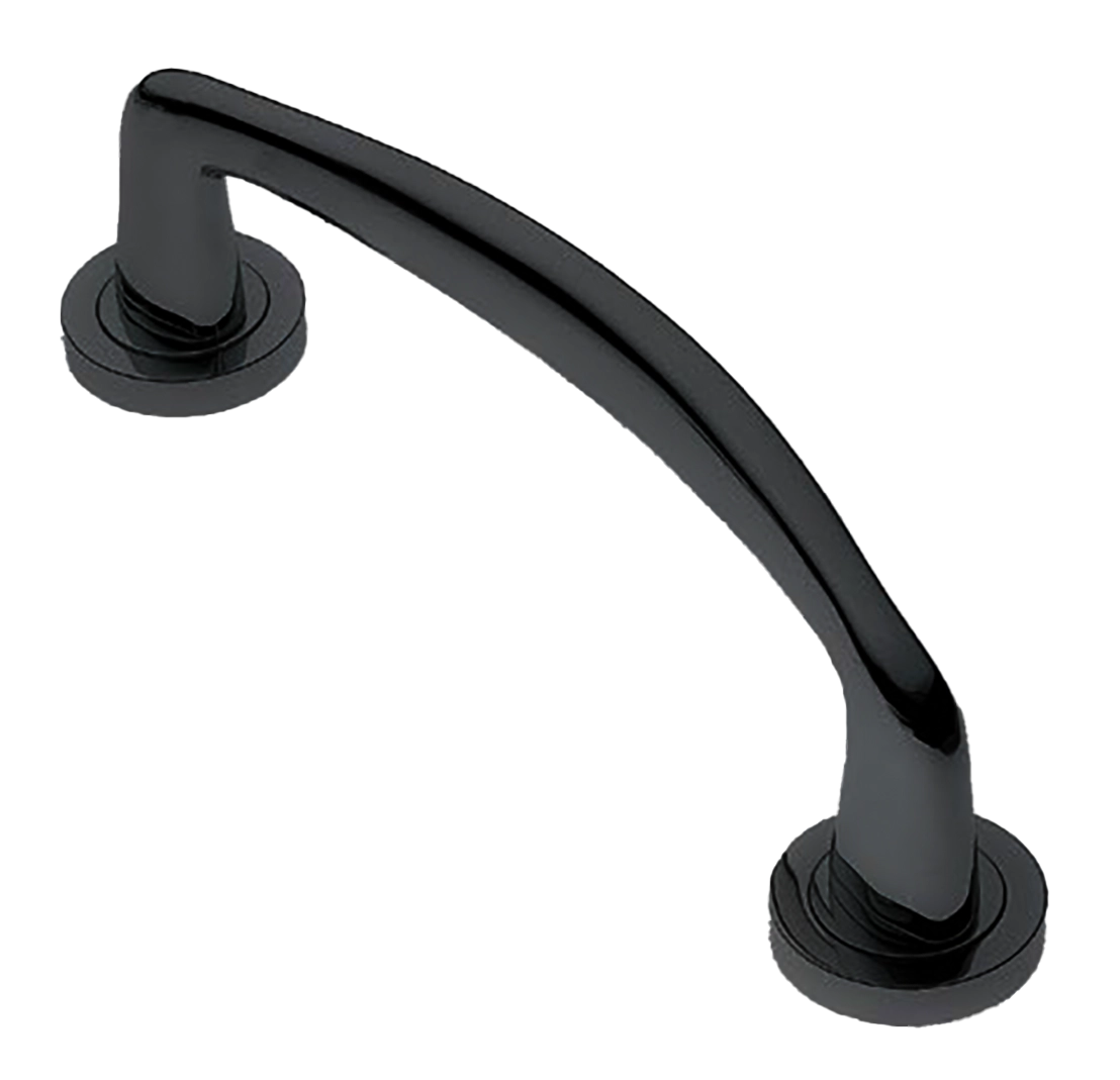 Ручка-скоба дверная COCKATOO PH NERO на круглой розетке, цвет черный, латунь фото купить в Краснодаре