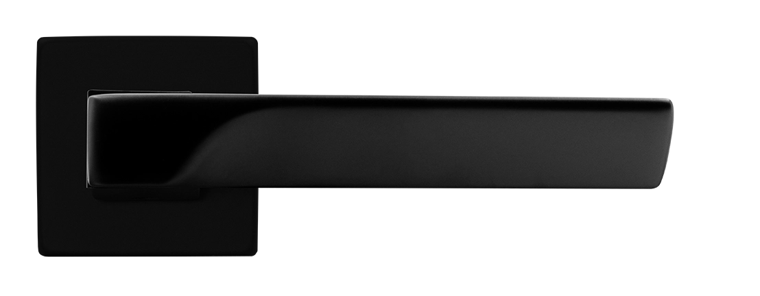 Ручка дверная FIORD S5 NERO-ST на квадратной розетке цвет черный soft-touch, ЦАМ фото купить в Краснодаре
