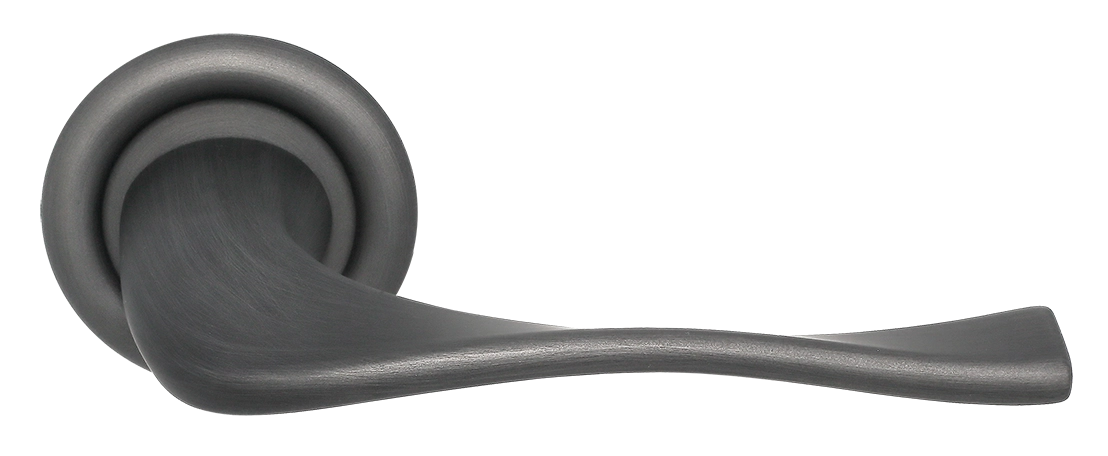 Ручка дверная SKYSCRAPER R7 SST на круглой розетке, цвет Летняя гроза/Summer Storm фото фурнитура Краснодар