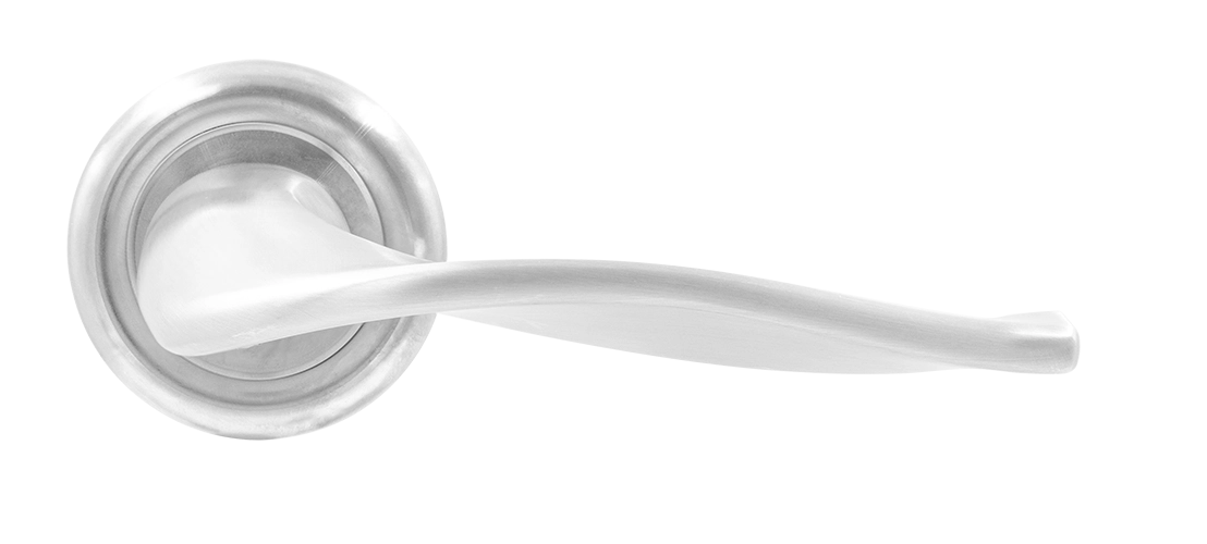 Ручка дверная SKYSCRAPER R7 WF на круглой розетке, цвет Зимняя стужа/Winter Frost фото купить в Краснодаре