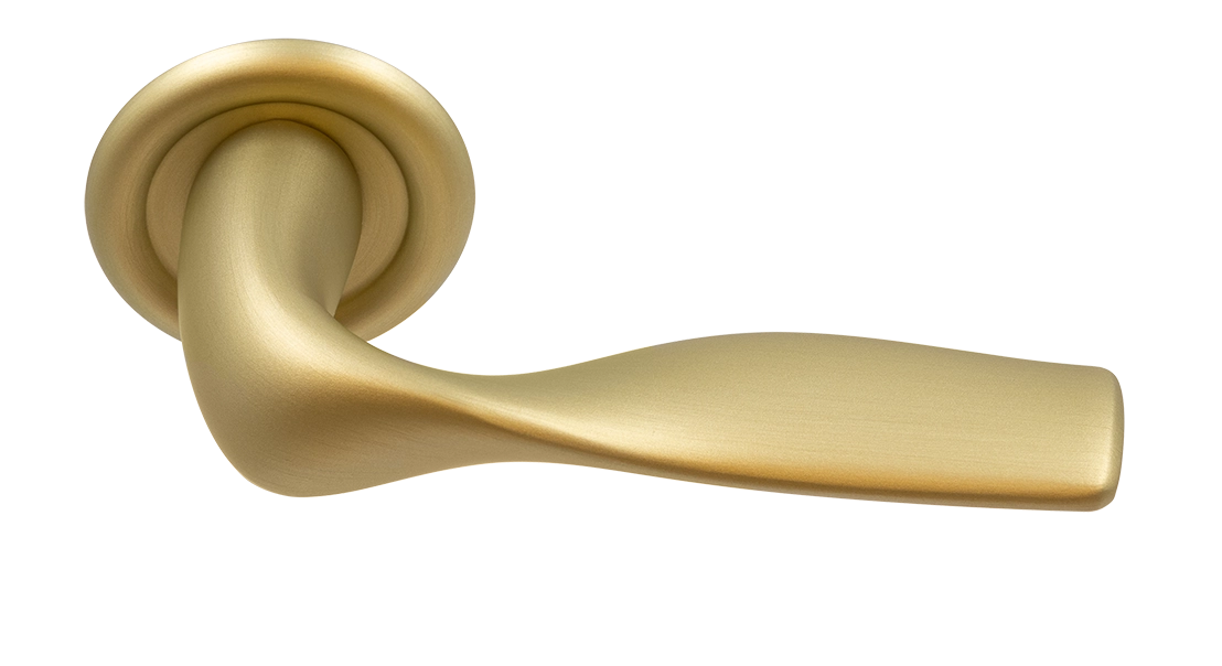 Ручка дверная LVB R7 AH на круглой розетке, цвет Осенний мёд/Autumn Honey фото купить Краснодар