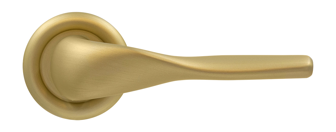 Ручка дверная LVB R7 AH на круглой розетке, цвет Осенний мёд/Autumn Honey фото купить в Краснодаре