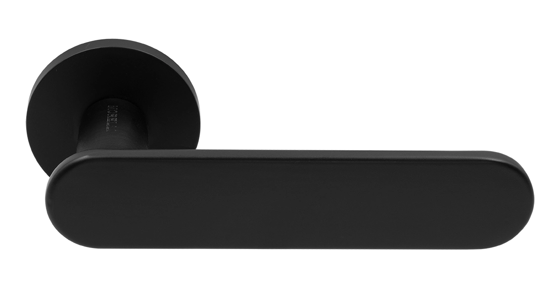 Ручка дверная MH-65-R6 R6 SEMPIONE BL на круглой розетке, цвет черный фото купить Краснодар