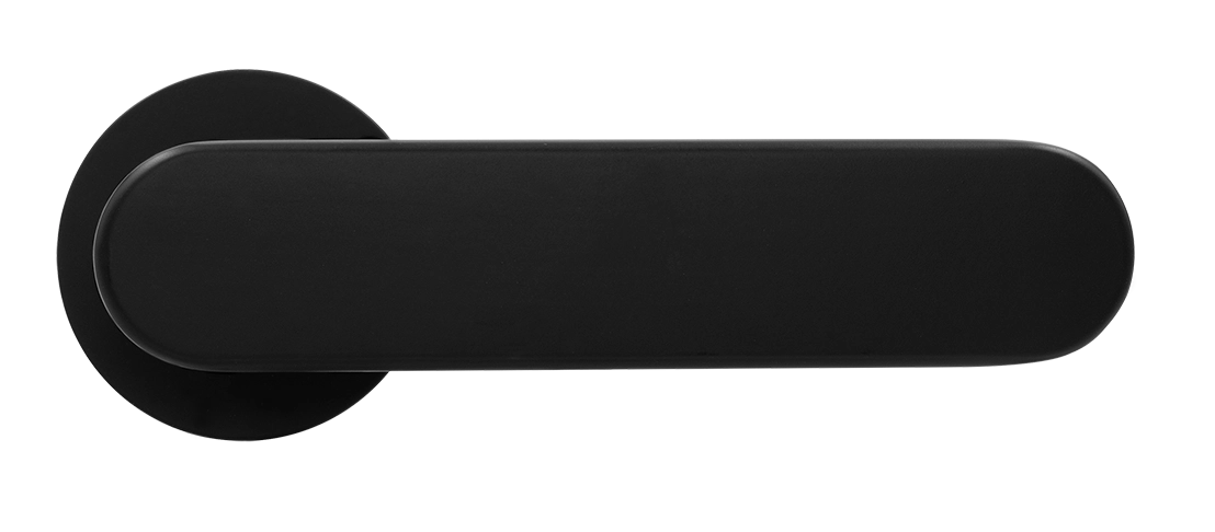 Ручка дверная MH-65-R6 R6 SEMPIONE BL на круглой розетке, цвет черный фото купить в Краснодаре