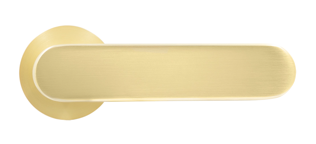 Ручка дверная MH-65-R6 SEMPIONE MSG на круглой розетке, цвет матовое сатинированное золото фото купить в Краснодаре