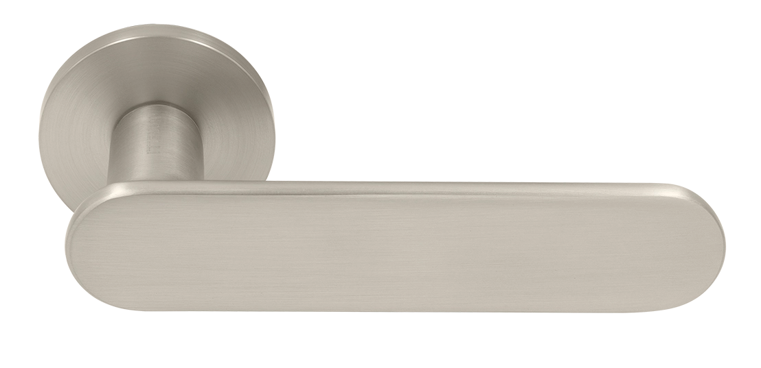 Ручка дверная MH-65-R6 SEMPIONE MSN на круглой розетке, цвет матовый сатинированный никель фото купить Краснодар