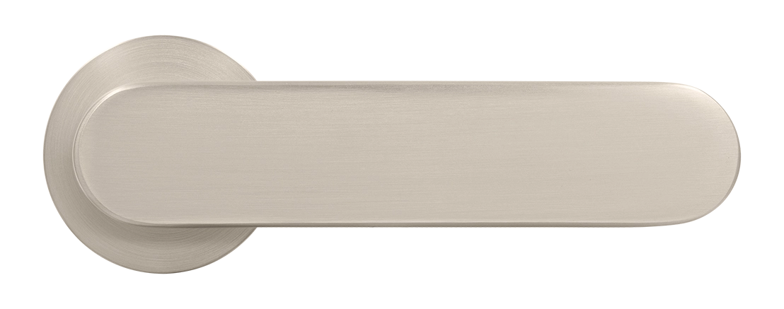 Ручка дверная MH-65-R6 SEMPIONE MSN на круглой розетке, цвет матовый сатинированный никель фото купить в Краснодаре