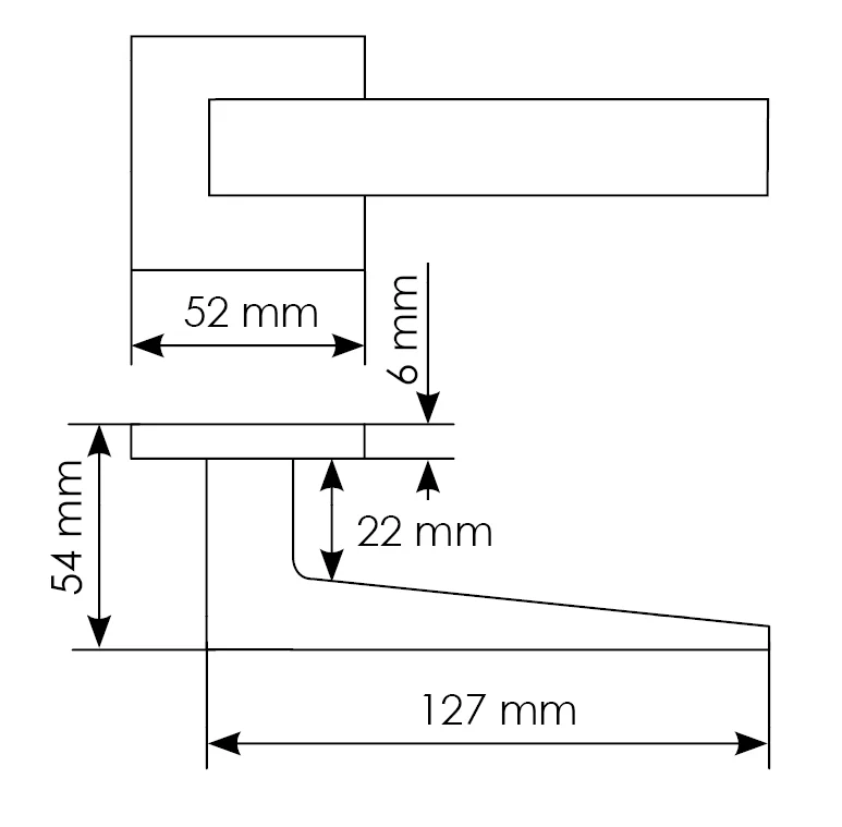 Комплект дверных ручек MH-54-S6 SSC + завертка сантехническая MH-WC-S6 SSC+ защёлка бесшумная M1895 SSC + петли врезные универсальные MSN 100X70X2.5-4BB SSC (2шт), цвет цвет суперматовый хром фото купить в Краснодаре