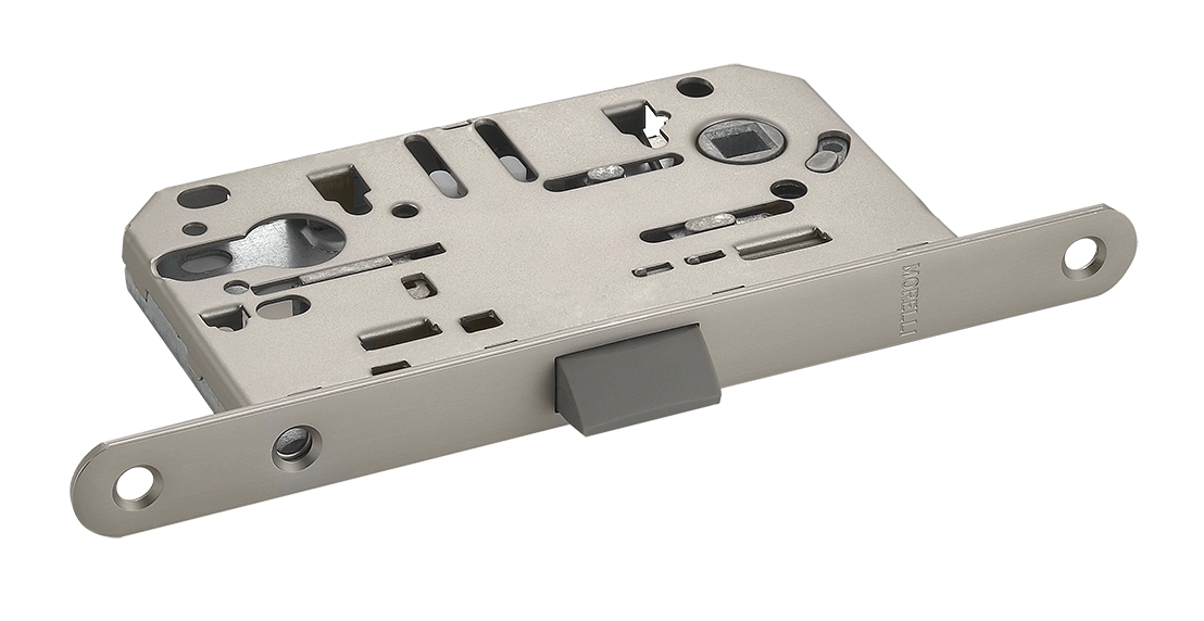 Защелка межкомнатная 1885P MSN под цилиндр бесшумная, цвет мат. сатинированный никель фото купить Краснодар