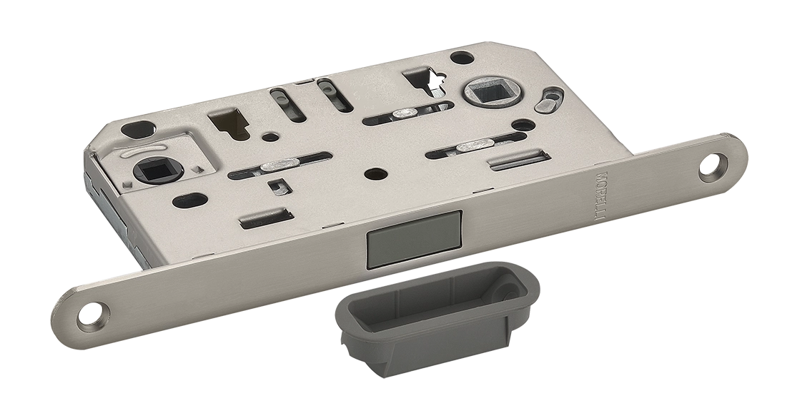 Защелка межкомнатная M1885 MSN магнитная под цилиндр, цвет матовый сатинированный никель фото купить Краснодар