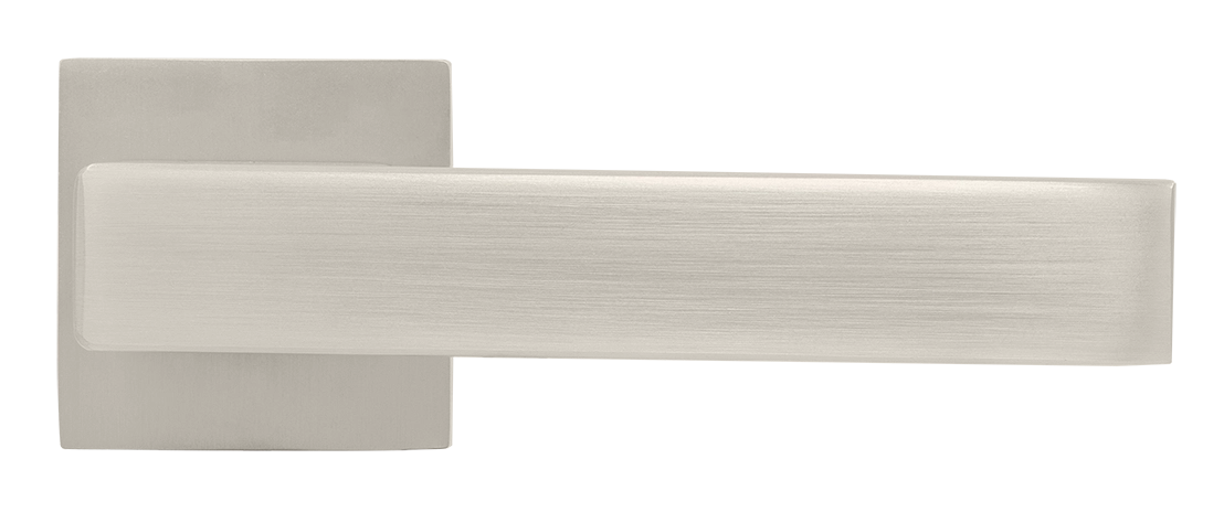 Ручка дверная LOT MH-56-S6 MSN раздельная на квадратной розетке 6 мм, цвет матовый сатинированный никель, ЦАМ фото купить в Краснодаре