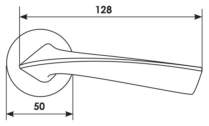 Ручка дверная COMETA R5 NIS раздельная на круглой розетке, цвет - матовый никель, ЦАМ фото купить в Краснодаре