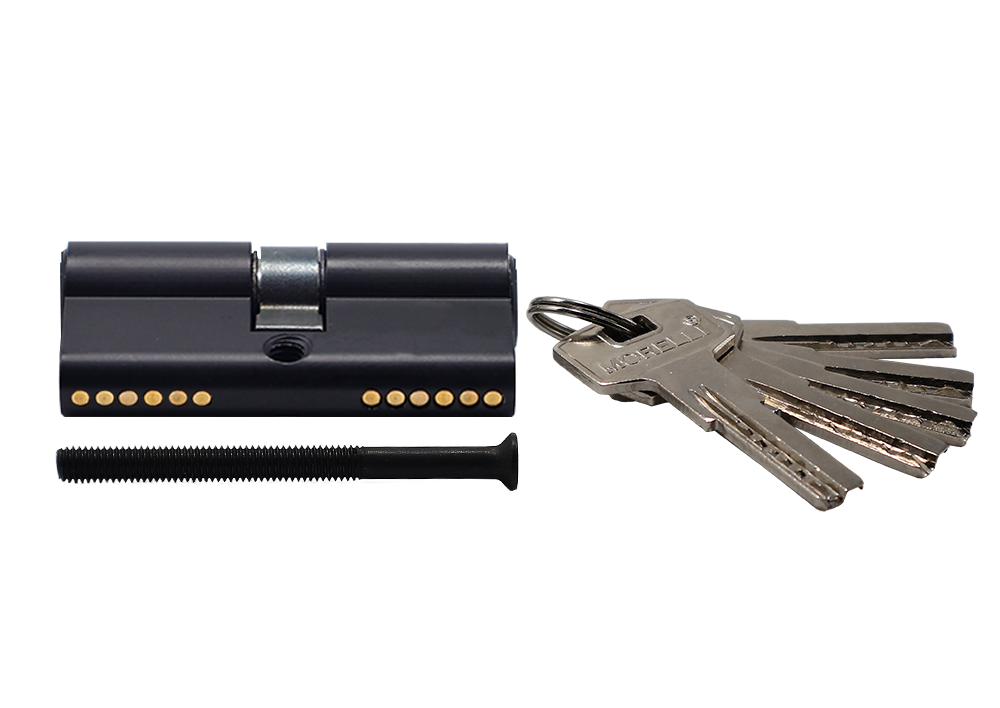 Ключевой цилиндр высокой секретности HS 60C BL (60мм) цвет черный фото купить в Краснодаре