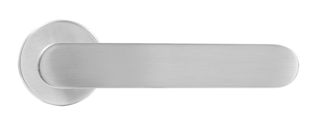 Ручка дверная LE BOAT R5 CSA раздельная на круглой розетке, цвет матовое матовый хром, латунь фото купить в Краснодаре