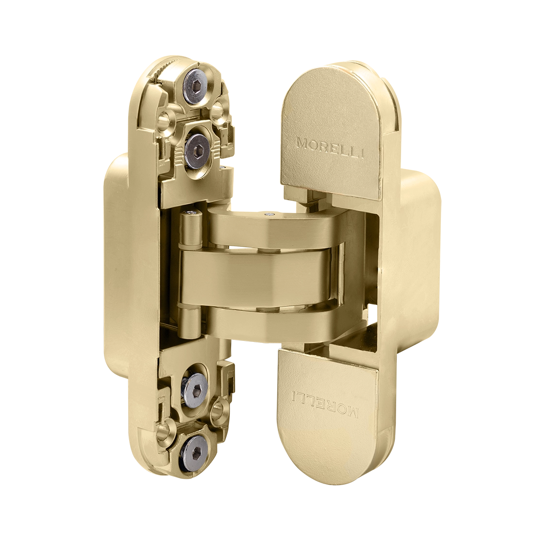 Петля скрытая HH-24 MSG врезная с 3D-регулировкой вес полотна до 40 кг, цвет матовое сатинированное золото фото купить в Краснодаре