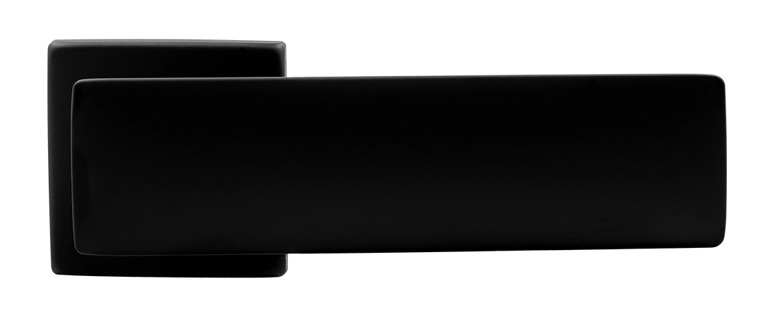 Ручка дверная SPACE S5 NERO-ST на квадратной розетке, цвет черный soft-touch, ЦАМ фото купить в Краснодаре