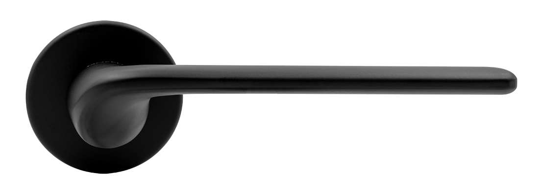 Ручка дверная TOMORROW R5 NERO-ST на круглой розетке, цвет черный soft-touch, ЦАМ фото купить в Краснодаре
