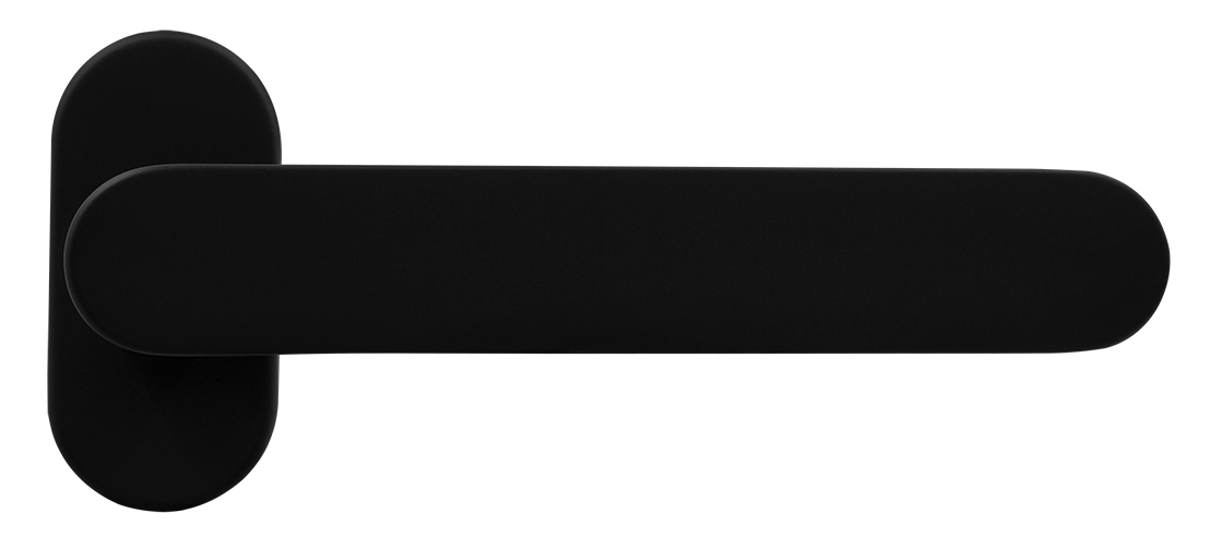 Ручка оконная LE BOAT W1 NERO-ST на прямоугольной розетке, цвет черный soft-touch, латунь фото купить Краснодар