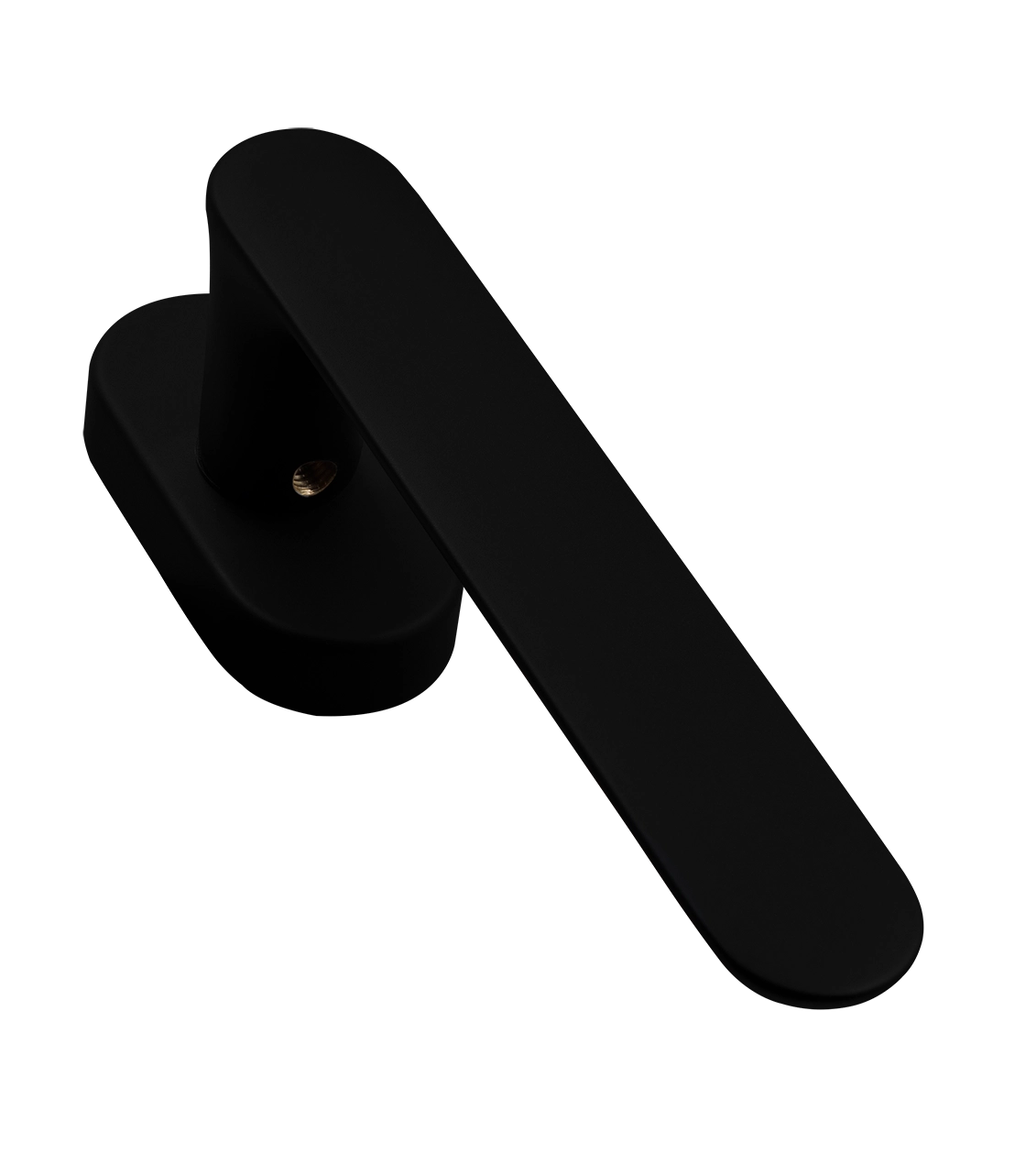 Ручка оконная LE BOAT W1 NERO-ST на прямоугольной розетке, цвет черный soft-touch, латунь фото фурнитура Краснодар