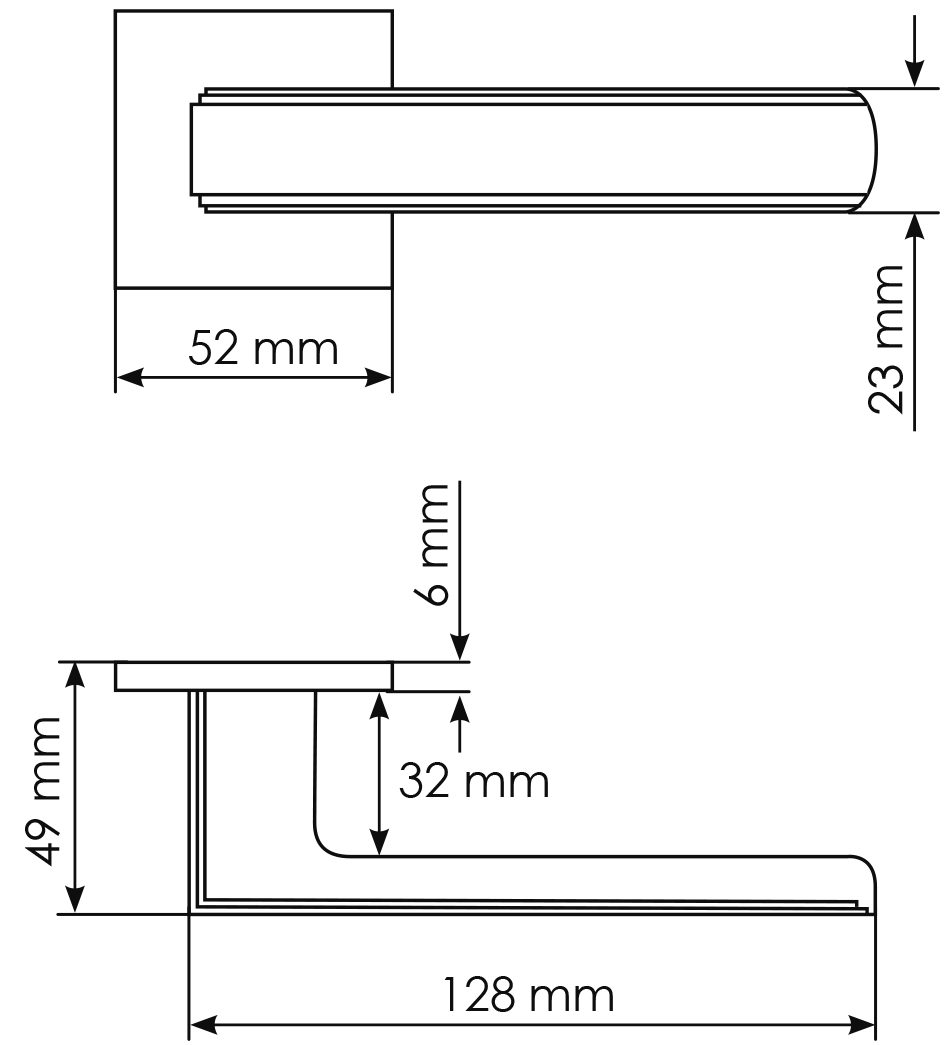 Ручка дверная MH-64-S6 FTG STEPS на квадратной розетке 6 мм, цвет матовое итальянское золото фото фурнитура Краснодар