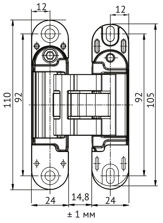 Петля скрытая HH-28 B врезная с 3D-регулировкой вес полотна до 40 кг, цвет черный фото купить в Краснодаре