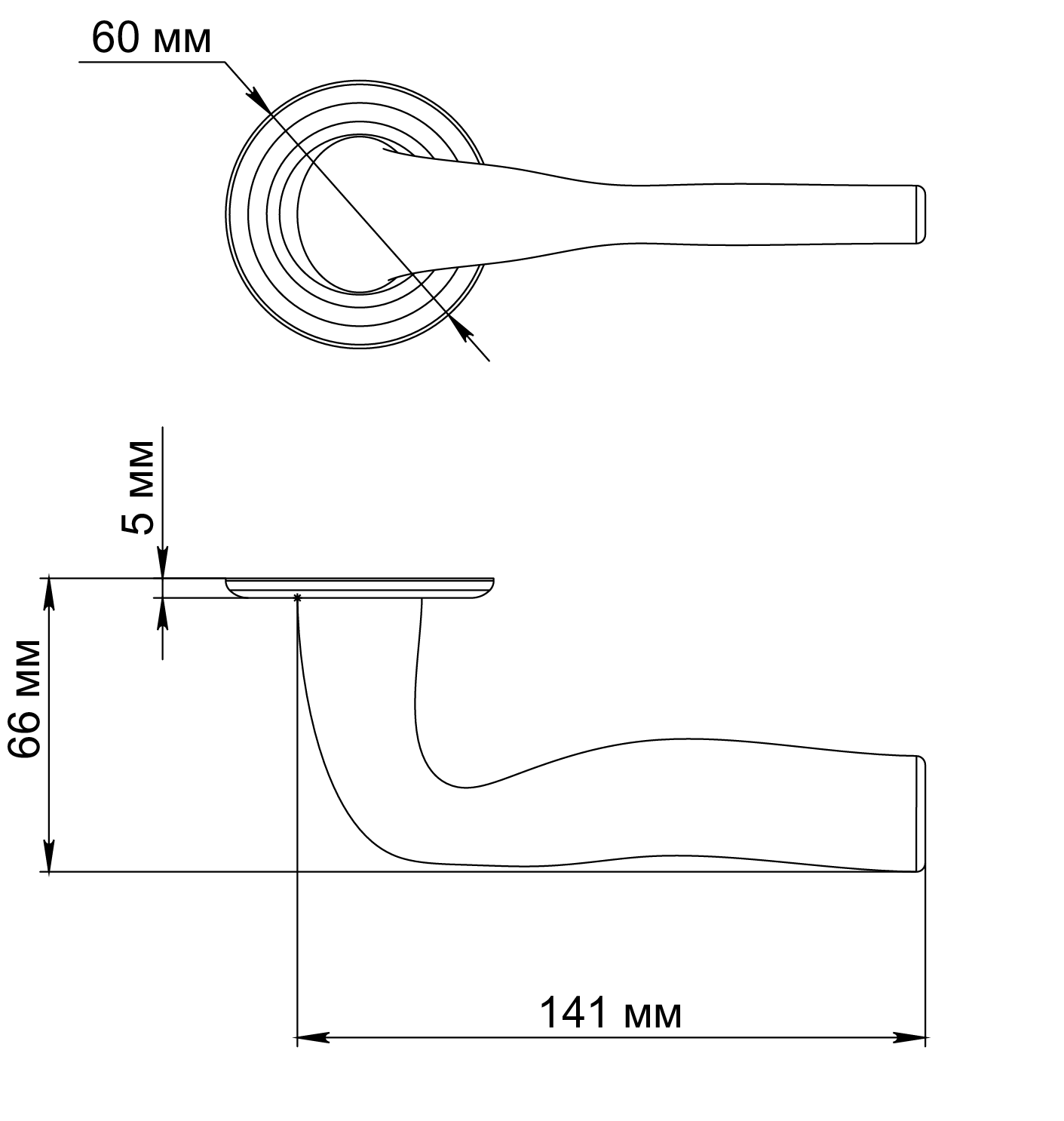 Ручка дверная LVB R7 SST на круглой розетке, цвет Летняя гроза/Summer Storm фото фурнитура Краснодар