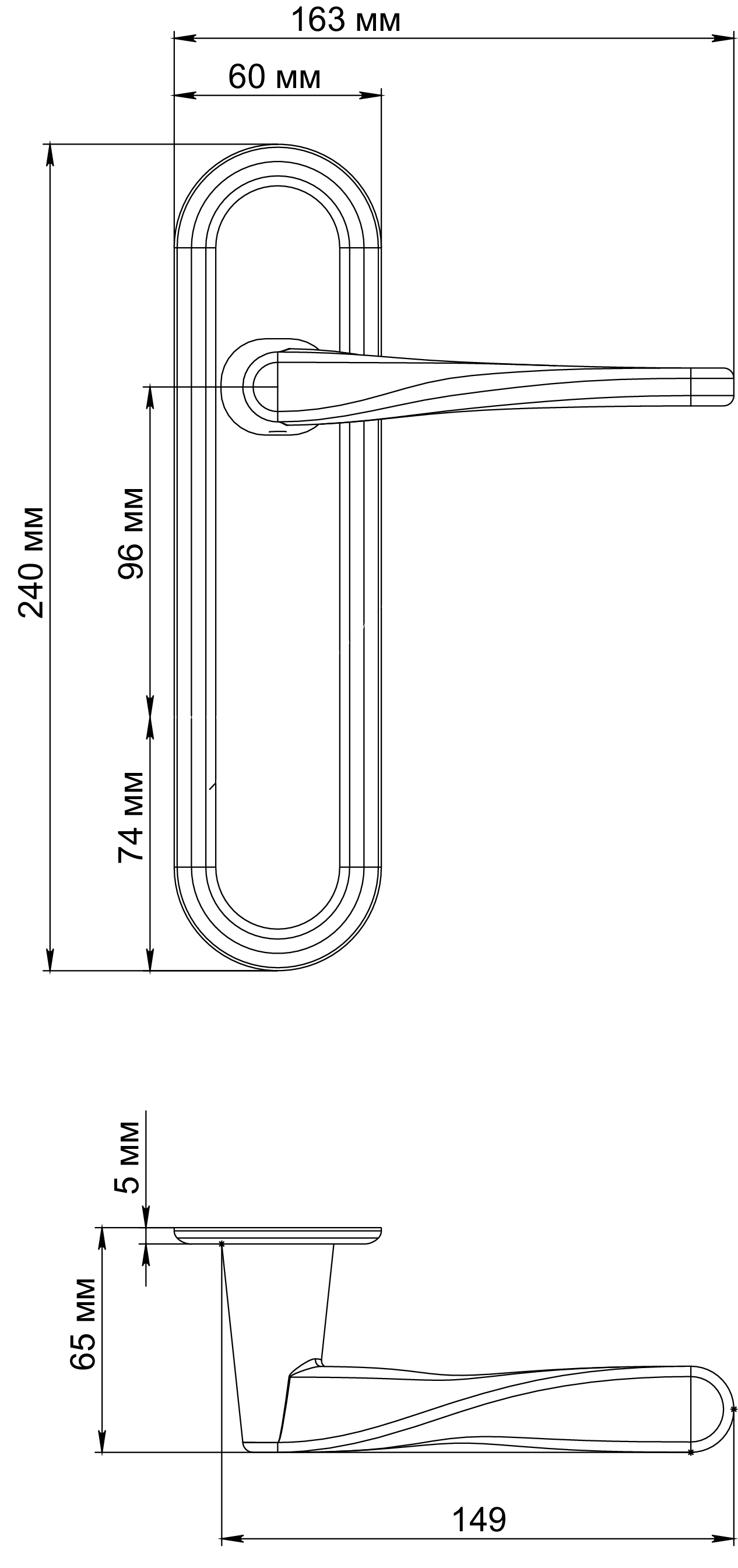 Ручка дверная THE OLYMPICS PLR SSW на планке, цвет Стокгольмский снегопад/Stockholm Snowfall фото фурнитура Краснодар