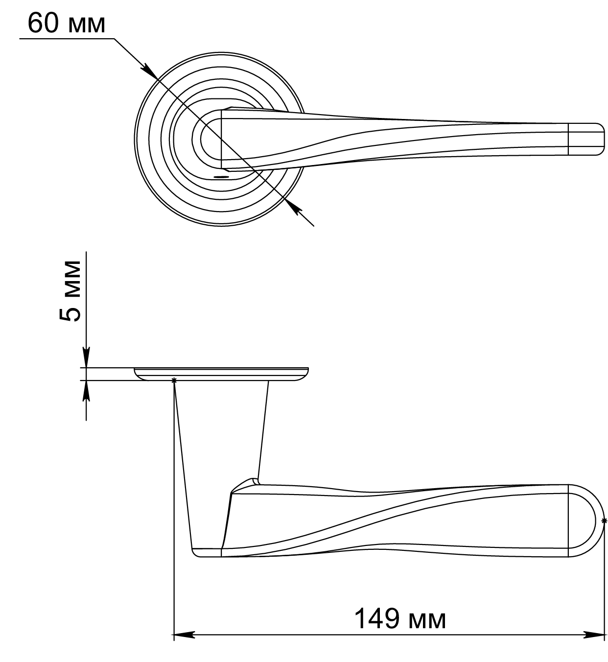 Ручка дверная THE OLYMPICS R7 SST на круглой розетке, цвет Летняя гроза/Summer Storm фото фурнитура Краснодар