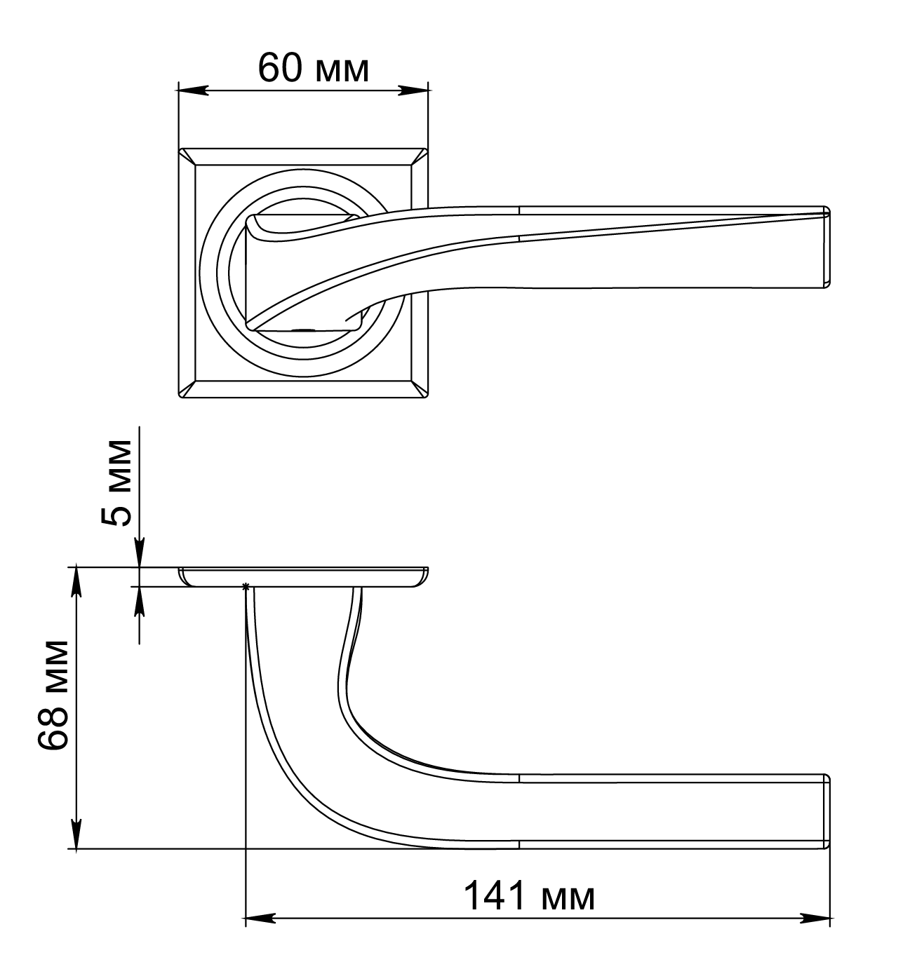 Ручка дверная WD CONCERT HALL S7 AH на квадратной розетке, цвет Осенний мёд/Autumn Honey фото фурнитура Краснодар