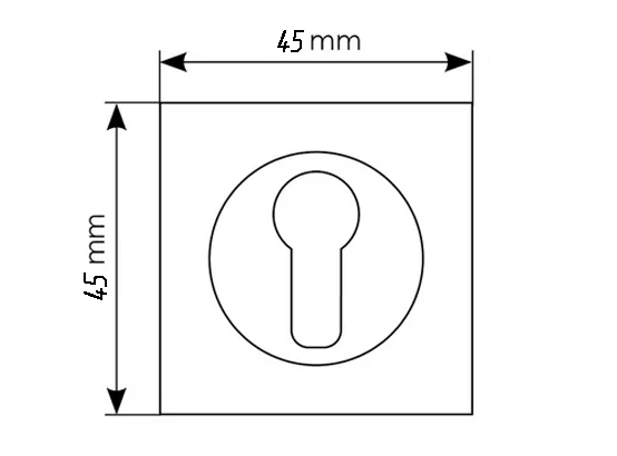 Накладка на замок LUX-KH-S3 CRO квадратная под евроцилиндр, цвет хром фото купить в Краснодаре